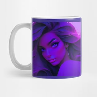 Beautiful girl in purple aesthetic Mug